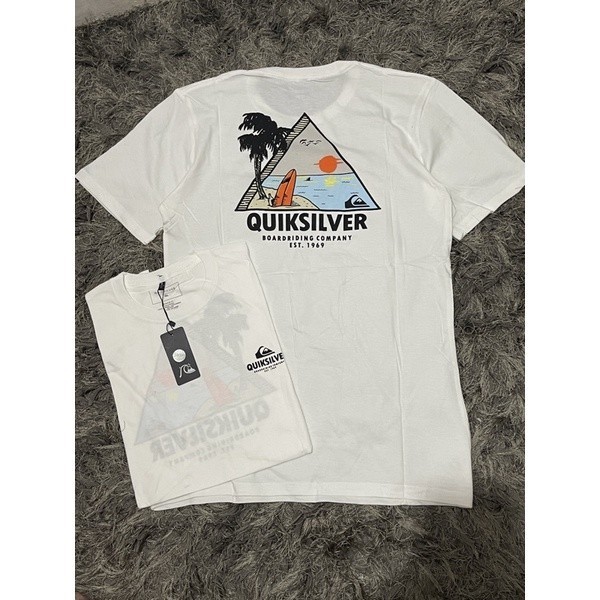 Quiksilver Cổ Điển Cotton Nguyên Chất In Hình Mùa Hè Cotton Nguyên Chất Thoáng Khí Nam Nữ Cùng Phong Cách Áo Thun Phong Cách