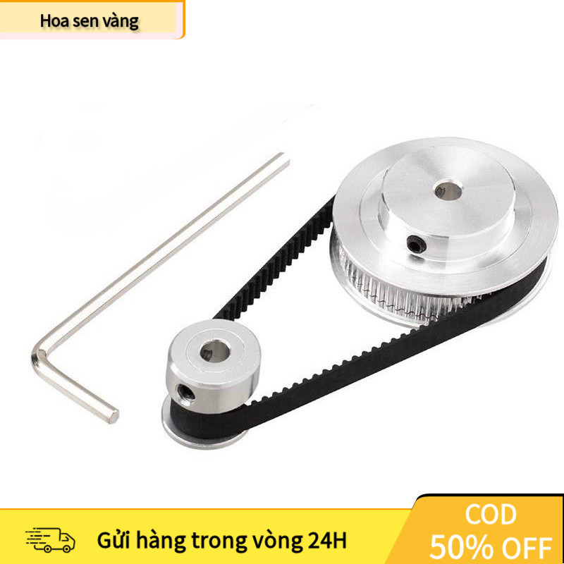 【24H】Puly Bánh Răng Nhôm CNC Truyền Động – Trục 5–8mm, Ròng Rọc Dây Đai 20–60T Cho Máy In, Động Cơ