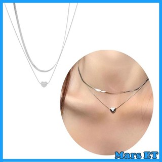 MarsET Vòng cổ hình trái tim độc đáo Vòng cổ mặt dây chuyền bằng thép không gỉ hai lớp