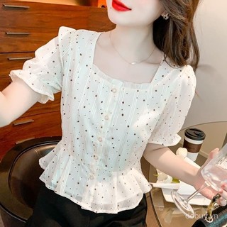 Áo Barong Hiện Đại dành cho Nữ, Style mới 2025 với chất liệu Voan tay ngắn, họa tiết chấm bi, thiết kế flattered