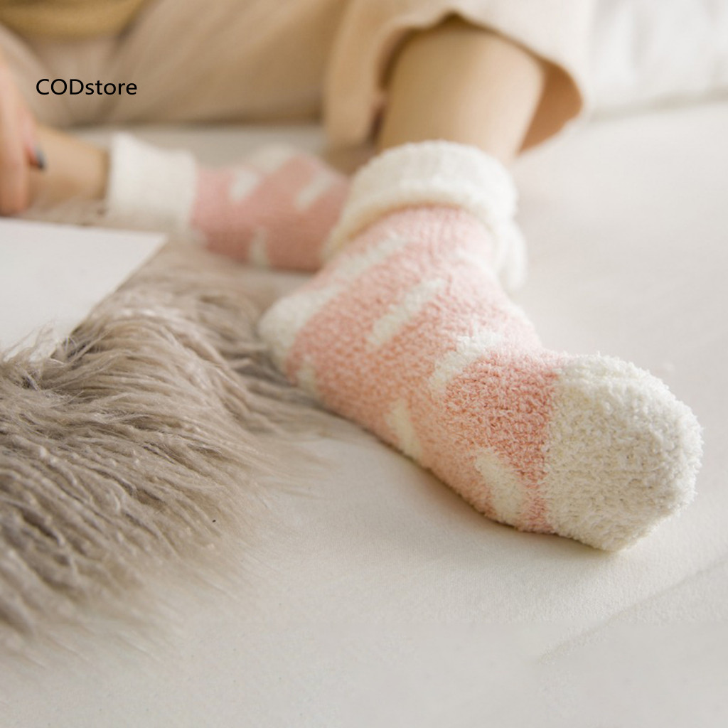 KDC Tất Sàn Nữ Super Soft, Màu Sắc Tương Phản, Giữ Nhiệt Mùa Đông