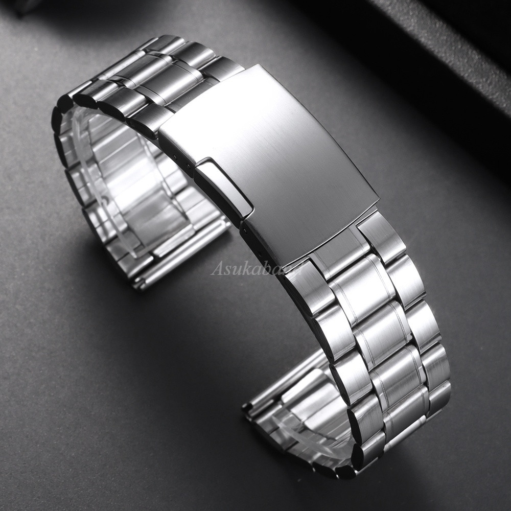 Dây đeo đồng hồ bằng thép không gỉ 5 hạt 18mm 20mm 22mm Dây kim loại Dây đeo đồng hồ nam nữ Vòng tay sắt cho đồng hồ thạch anh Đồng hồ cơ Dây đeo cổ tay cổ điển