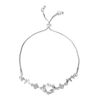 Vòng tay nữ sang trọng với thiết kế hoa và zircon hình bướm