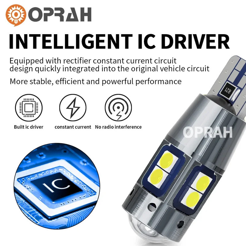 T10 LED W5W Đèn Nội Thất Ô Tô 2 CHIẾC CANBUS Không Lỗi Siêu Sáng 3030 SMD 12V Cho Bên Đánh Dấu Đèn Đỗ Xe Bóng Đèn Tự Động
