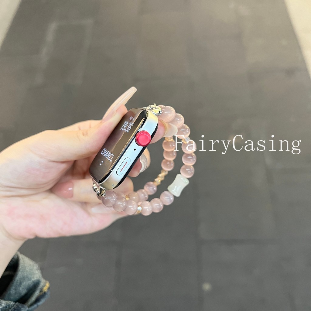 Dây đeo hạt hai hàng cho Huawei Band 8 9 10 11 Pro Fit 4 3 4pro 2 Honor 9 7 6 Vòng đeo tay đàn hồi thay thế
