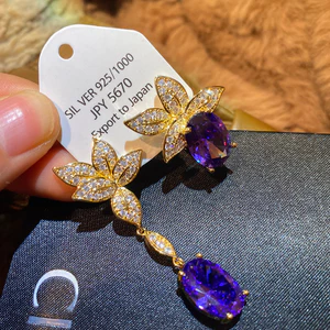 Hàn Quốc Phong Cách Mới Zircon Thời Trang Thanh Lịch Nhẹ Bông Tai Sang Trọng Bán Buôn