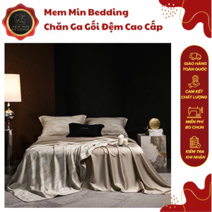 Bộ Chăn Ga Gối Chất Liệu Cao Cấp Mềm Mịn Họa Tiết Loang Nghệ Thuật Sang Trọng - Memminbedding Luxury