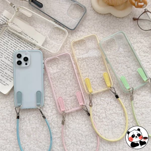 Ốp Điện Thoại 2 Trong 1 Có Dây Đeo Cho Redmi Turbo 4 Pro 3 A4 A3 Pro 5G 4G Vỏ Mềm Trong Suốt Dễ Thương Chống Rơi