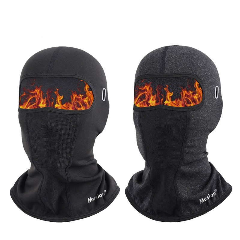 Musion Fleece Trượt tuyết nhiệt Balaclava có lỗ kính Thời tiết lạnh Mặt nạ trượt tuyết toàn mặt Chống gió Ấm cổ đông để đi xe đạp và trượt tuyết