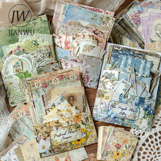 JIANWU Nông thôn Bưu Điện Series Vintage Hoa Rỗng Phong Cảnh Cắt Kéo Sổ Lưu Niệm Chất Liệu Sáng Tạo Rác Tạp Chí Văn Phòng Phẩm