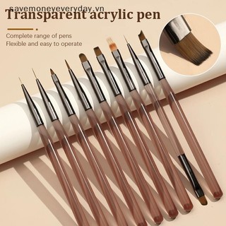 [savemoneyeveryday] Thiết kế móng tay Bút nghệ thuật Bàn chải vẽ tranh Uv Gel mở rộng Vẽ bút khắc Diy Dụng cụ làm móng tay Bàn chải móng tay [vn]
