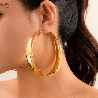 Bông Tai Vòng Lớn từ Kim Loại Vàng, Phù Hợp Cho Bữa Tiệc