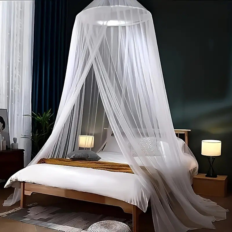 Màn chống muỗi hình vòm tròn cho trần nhà, cửa đơn, không cần giá đỡ, màn chống muỗi treo trần mới