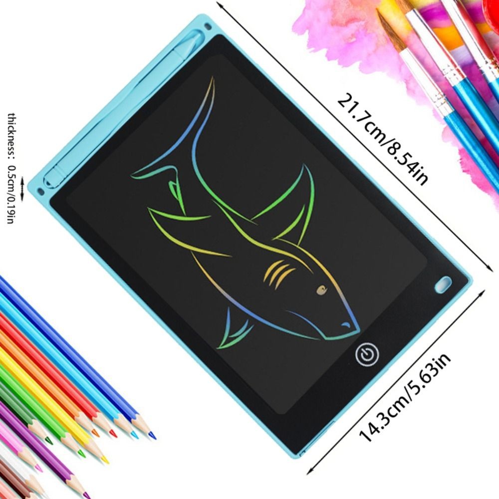 Máy tính bảng vẽ LCD HIGHVIEWLS, Máy tính bảng viết LCD 8,5 Inch có thể tái sử dụng, Màn hình đầy màu sắc có thể xóa được chất lượng cao Bảng Doodle di động cho trẻ em