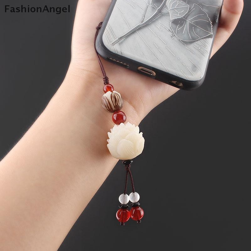 FashionAngel Vintage Handmade Khắc Bồ Đề Hoa Sen Móc Khóa Dành Cho Nữ Gỗ Trang Sức Quyến Rũ Đơn Giản Đính Hạt Móc Chìa Khóa VN