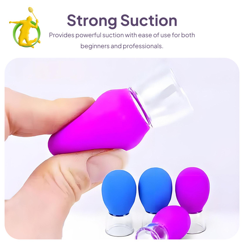 4x Facial Cuping Set Massage hút chân không di động gia đình chuyên nghiệp