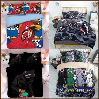 SQ2 Naruto Bape 3in1 Bộ Chăn Ga Gối Chăn Ga Gối Phòng Ngủ Có Thể Giặt Thoải Mái Nhà Phù Hợp Với QS2