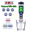 TAYO Bút kiểm tra chất lượng nước, đo độ mặn nước 5 là 1 pH/TDS/EC/độ mặn/nhiệt độ, kèm theo 3 gói pH tiêu chuẩn