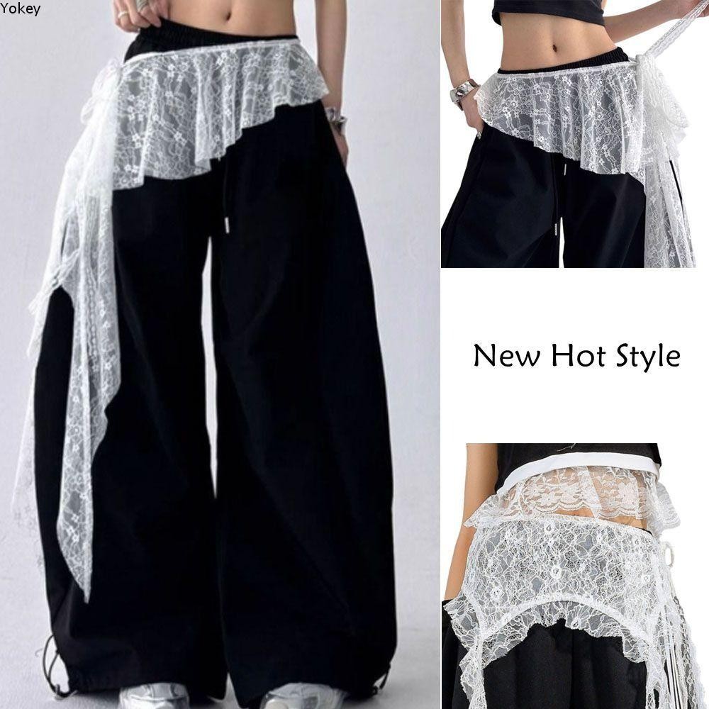 Váy Mini Ren Yokey Thêu Hoa Ren Xù, Thiết Kế Ruched và Thắt Lưng Cao
