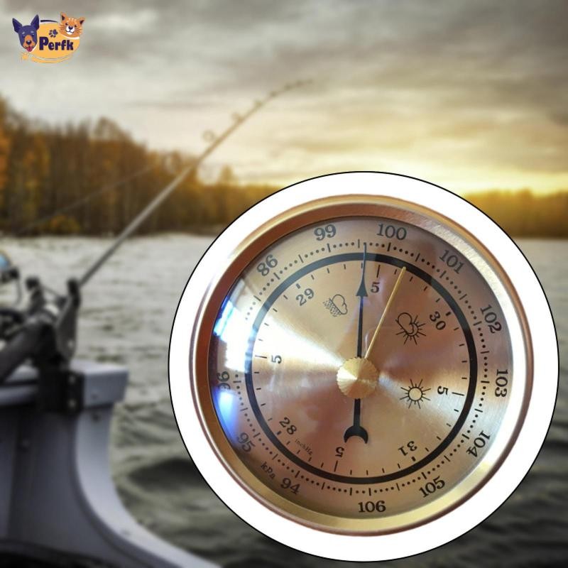 Phong vũ biểu đo thời tiết outdoor, chất liệu kim loại, gold-colored, compact và user-friendly