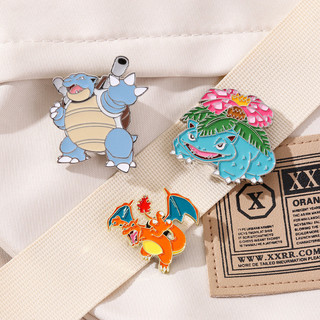 4 Cái / bộ Hoạt Hình Pokemon Huy Hiệu Pokemon Charizard Và Mũi Tên Nước Rùa Trâm Cài Dễ Thương Giáng Sinh