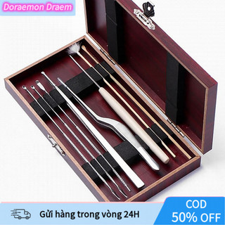 【COD】Bộ Lấy Ráy Tai 8 Món Chuyên Dụng Salon, Móc Và Nhíp Gắp Ráy Tai Inox Chống Gỉ, Dụng Cụ Vệ Sinh Tai Cho Cả Gia Đình
