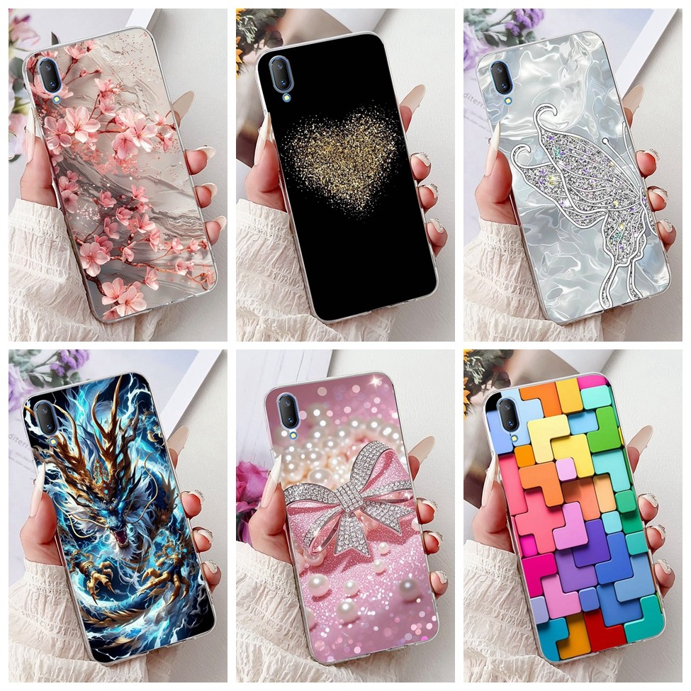 Vỏ Trong Suốt Vivo V11 1804 1806 1814 Bao Vivo V11 Pro Ốp Lưng Bướm Sang Trọng Tình Yêu Hoa Thời Trang Thoáng Mát Đẹp Trai Sư Tử Sơn