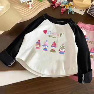 Mùa Xuân Thu Trẻ Em Cotton Nguyên Chất Dài Tay Áo Thun Màu Sắc Tương Phản Bé Trai Bé Gái Hoạt Hình Thời Trang Trung Nhỏ Trẻ Em Đáy Áo Sơ Mi Top