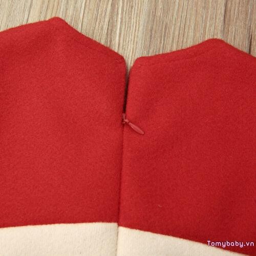 Trẻ Em Bé Gái Trang Phục Giáng Sinh Không Tay Hoạt Hình Nai Sừng Tấm In Áo Vest Lưng Dây Kéo Đóng Cửa Áo
