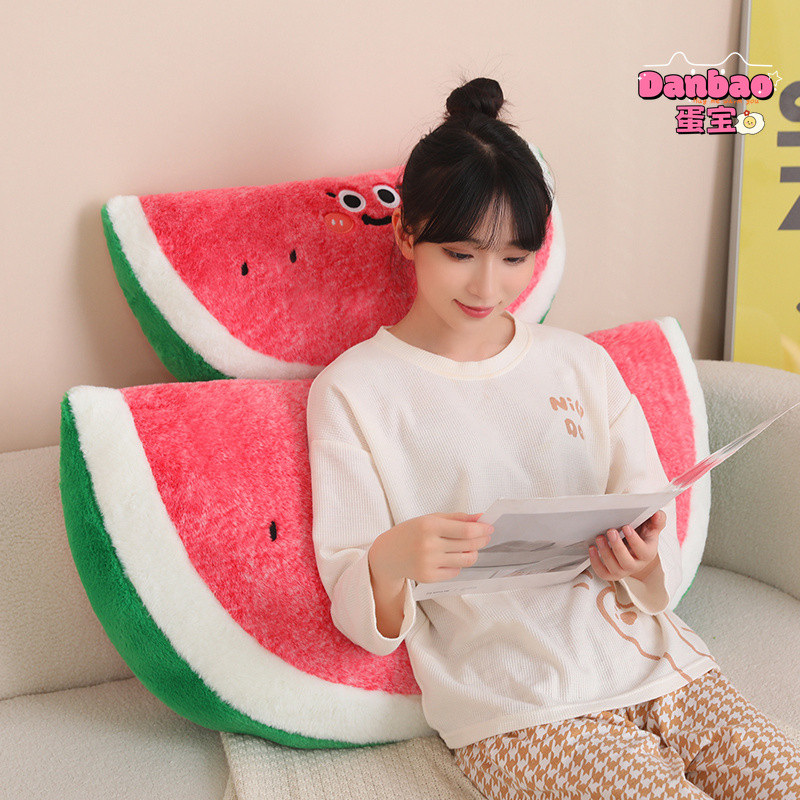 ((Danbao) Đồ chơi nhồi bông dưa hấu cỡ lớn cho bé Chất liệu gối búp bê dưa hấu dễ thương Quà tặng mềm cho bạn bè Quà tặng sinh nhật