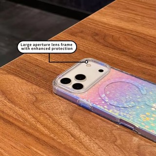 [JLK] Thích hợp cho vỏ iPhone 17pro max, 17 Air, 17Pro PC trong suốt + TPU Vỏ bảo vệ từ tính gradient lấp lánh cứng