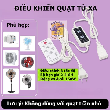 Bộ Điều Khiển Quạt, Biến Quạt Thông Thường Thành Quạt Thông Minh – Hồng Ngoại, 3 Cấp Gió + Sleep, Hẹn Giờ Tự Tắt
