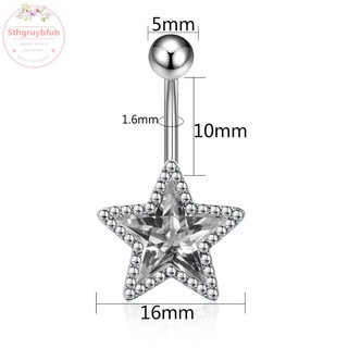 Sthb Pha Lê Mặt Dây Chuyền Bụng Nút Nhẫn Nữ Ngôi Sao Zircon Rốn Nhẫn Trang Sức Pentagram Bụng Nhẫn Trang Sức Cơ Thể Gợi Cảm VN