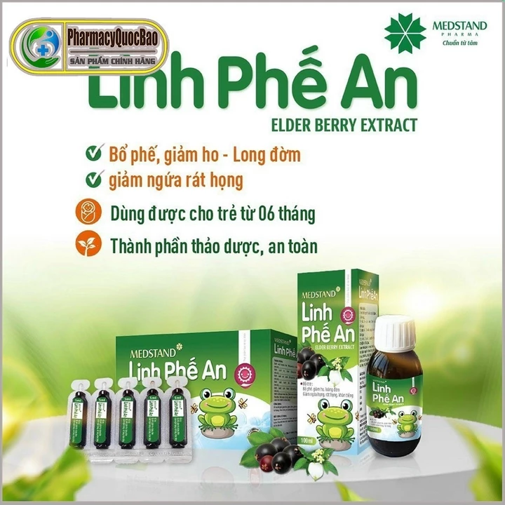 Siro ho thảo dược Linh Phế An ☘ Bổ phế, giảm ho, long đờm, giảm ngứa rát họng - Dùng được cho trẻ từ 6 tháng