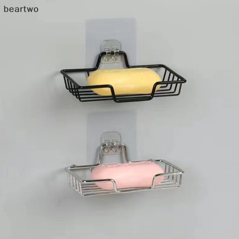 < Beartwo > Giá đựng xà phòng chất lượng cao Giá đỡ xà phòng treo tường Xà phòng bằng thép không gỉ Đĩa xốp Phụ kiện phòng tắm Đĩa xà phòng Tự dính Đẹp