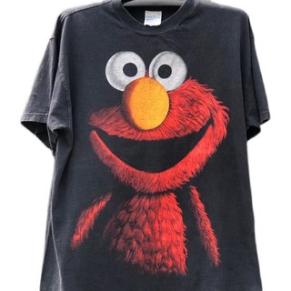 Mới BOMBA STUDIO Sesame Street Hoạt Hình Retro Sense Xu Hướng Cá Tính Áo Thun Tay Ngắn Nam Nữ
