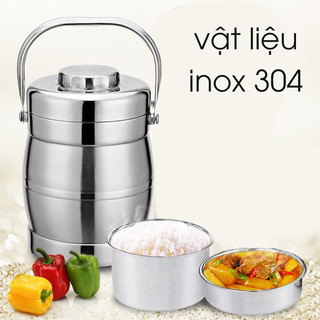 Camen giữ nhiệt 3 ngăn công nghệ Hàn Quốc. HỘP CƠM GIỮ NHIỆT 3 NGĂN - HỘP ĐỰNG CƠM 1L3