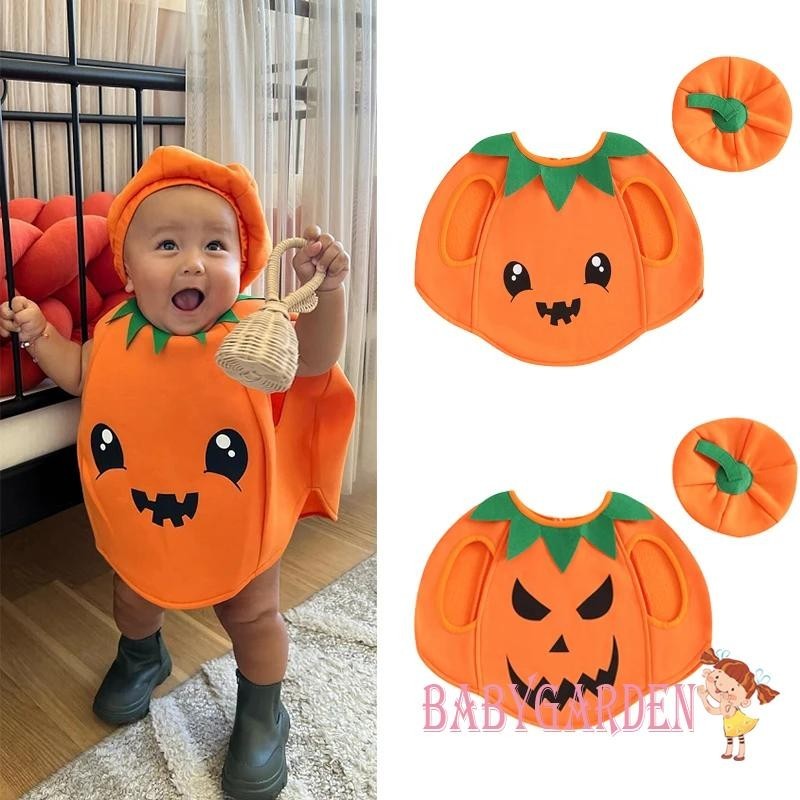 Baga-0-4years Trẻ Em / Bé Bí Ngô Trang Phục Không Tay Cổ Tròn Gạt Nhạt Áo Vest Có Mũ Trang Phục Halloween Cho Tiệc Cosplay