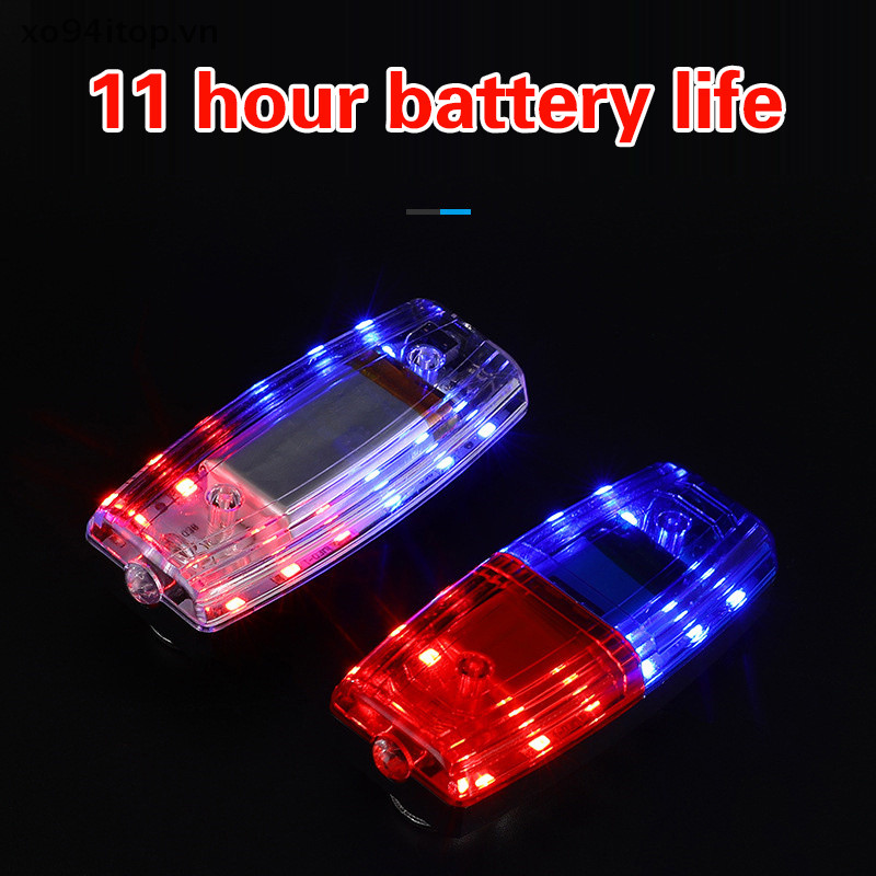Xoitop Đỏ Xanh Dương LED Vai Cảnh Báo Ánh Sáng Kẹp Vai Đèn Vệ Sinh Nhân Viên An Toàn Tuần Tra Báo Động Đèn Flash Tín Hiệu Nhấp Nháy VN