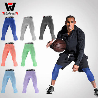 Lightweight Breathable Tights Men's Super Elastic Sports Basketball Snowflake Bottoming Quick-Drying Multi-Color Football Fitness Cropped Pants tW3S