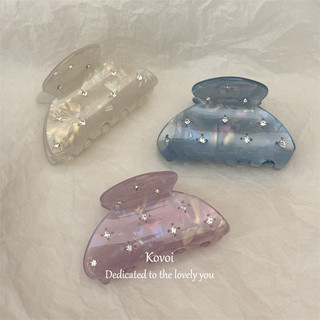 Kovoi / ngôi sao Kim Cương Thỏi Kết Cấu Vừa Lấy Kẹp Nữ Nửa Lấy Tóc Cá Mập Kẹp Tóc Sang Trọng Lấy Đuôi Ngựa Cao Cố Định Kẹp Tóc
