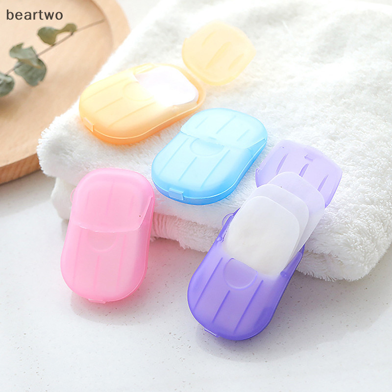 < Beartwo > 1 Chiếc Giấy Xà Phòng Phòng Tắm Dùng Một Lần Du Lịch Giấy Rửa Tay Tắm Giấy Thơm Xà Phòng Đẹp Lát