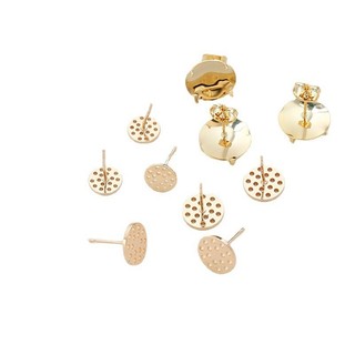 Vàng Thật Mạ Màu Bảo Quản Vàng 18k Bông Tai Phẳng DIY Handmade Trang Sức Miếng Dán Bông Tai Phụ Kiện Vật Liệu