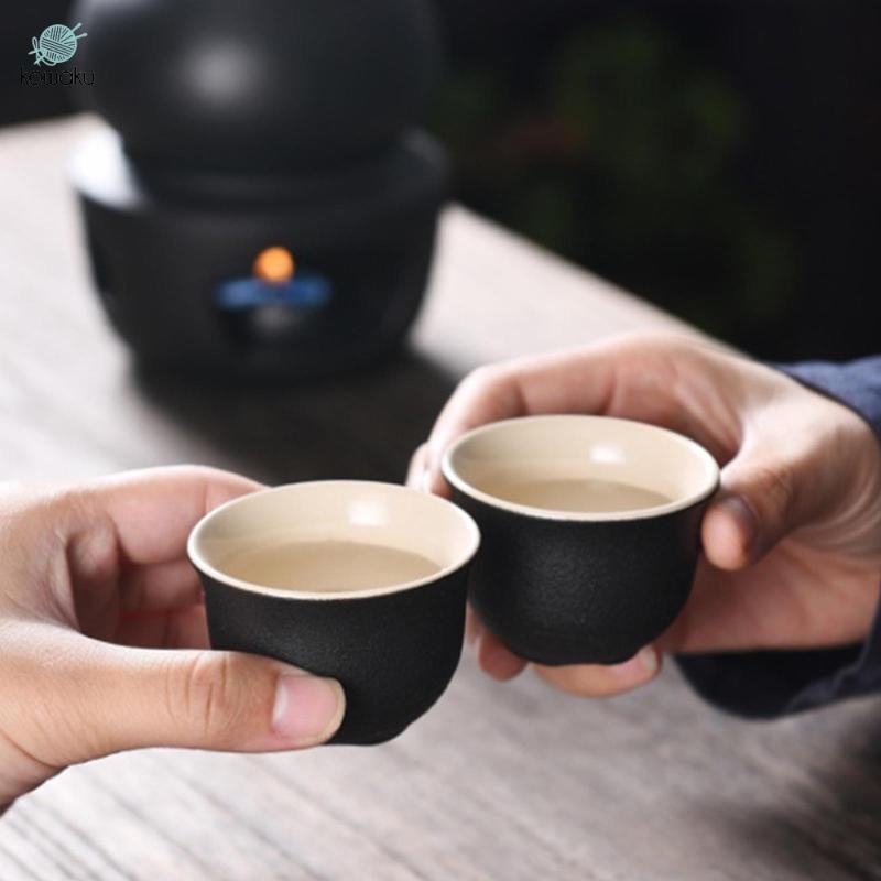 Bộ Sake kèm nồi hâm nóng 4 cốc Bát sưởi ấm sáng tạo