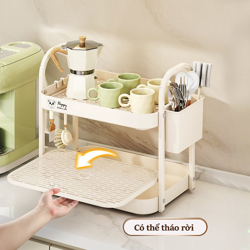 Cambond Khay úp ly, kệ úp cốc 1/2 Tầng đa năng Món Ăn Giá Phơi Cốc Có Giá Để Đồ Nhà Bếp Có Giá Để Đồ Có Thể Tháo Rời Cốc