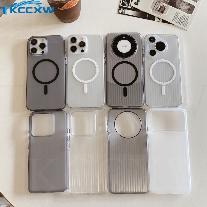 Ốp Điện Thoại Từ Tính Mềm Mờ Cho Xiaomi 14 13 Ultra 13 14 13T Pro Poco F5 F6 Pro Ốp Lưng Silicon Trong Suốt Chống Sốc