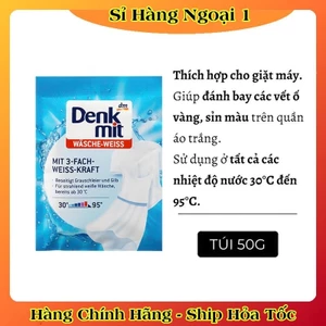 GÓI tẩy trắng quần áo Denkmit 50G siêu sạch,không mùi không gây hại da tay hiệu quả gấp ba lần - Nội địa Đức Đủ Bill