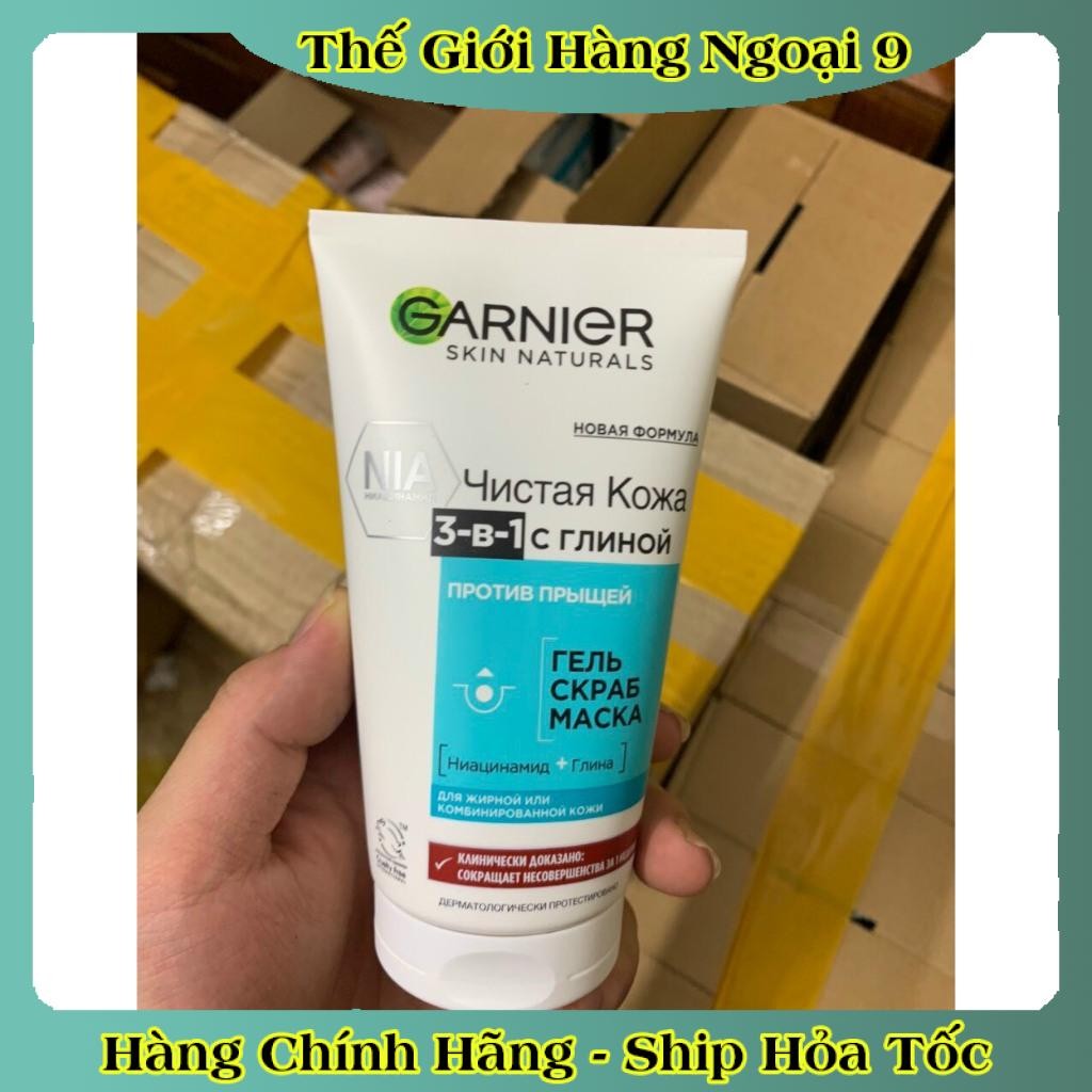[auth] SỮA RỬA MẶT GARNIER 3IN1 CHO DA DẦU, NHỜN GIÚP SE KHÍT LỖ CHÂN LÔNG- NỘI ĐỊA ĐỨC ĐỦ BILL [Hot]