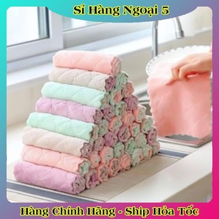 [1 chiếc] Khăn Lau Bếp 2 Mặt Đa Năng Dày Dặn Siêu Thấm - Lau Bát Đĩa, Bàn Ghế