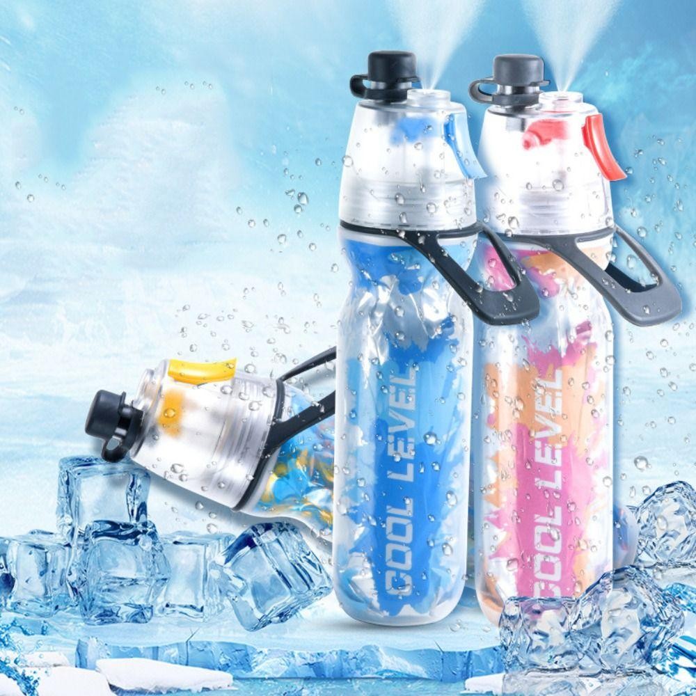 Bình nước phun FUHUIOT, Cốc phun nước uống PE, Máy làm mát hai lớp Di động có thể tái sử dụng chống rò rỉ thể thao Cốc nước du lịch